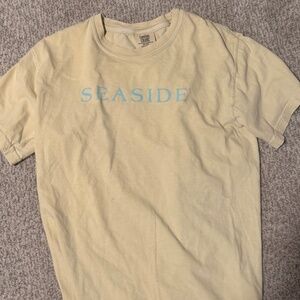 yellow and blue seaside shirt